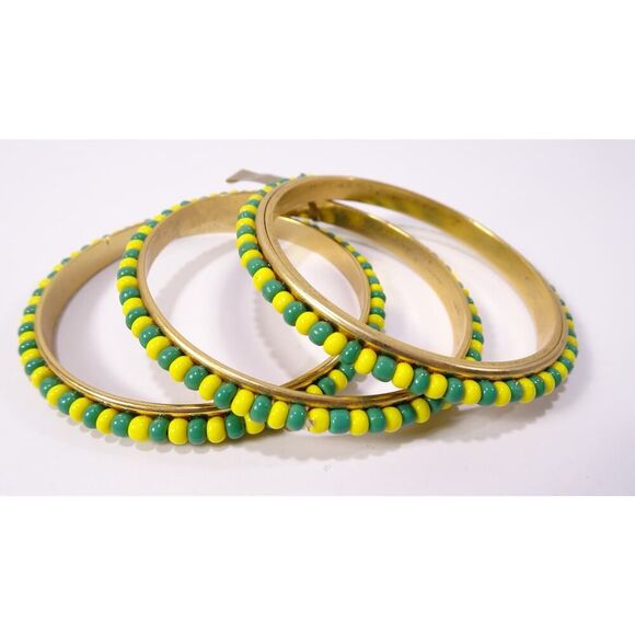 Neiman Marcus Lee Angel Women's Bead Stackable Bangle Bracelet Set 3 NWT 158 - Picture 9 of 13